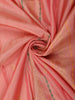 Soft Peach Pink Floral Zari Woven Design Pure Kanchipuram Silk Saree with Contrast Border