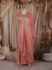 Soft Peach Pink Sequins and Zari  Embroidered Design Tissue Silk Palazzo Suit with Designer Dupatta