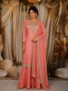 Soft Peach Pink Sequins and Zari  Embroidered Design Tissue Silk Palazzo Suit with Designer Dupatta