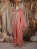 Soft Peach Pink Sequins and Zari  Embroidered Design Tissue Silk Palazzo Suit with Designer Dupatta