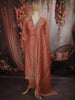 Soft Peach Stone Embellished Design Tissue Salwar Suit with Dupatta