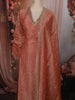 Soft Peach Stone Embellished Design Tissue Salwar Suit with Dupatta
