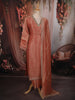 Soft Peach Stone Embellished Design Tissue Salwar Suit with Dupatta
