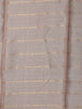 Soft Peach Striped Zari Woven Design Pure Organza Fancy Saree with Contrast Birds Motif Border