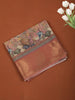 Soft Peach Traditional Printed Design Crepe Silk Saree with Paisley Zari Border