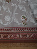 Soft Pearl Grey Floral Vine Thread Embroidered Design Pure Tussar Silk Fancy Saree with Contrast Border