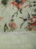 Soft Pistachio Green Floral Printed Design Mixed Cotton Saree