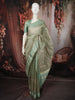 Soft Pistachio Green Floral Thread Embroidered Design Pure Organza Saree with Solid Border