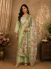 Soft Pistachio Green Floral Thread Embroidered Design Tissue Straight Cut Salwar Suit