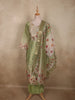 Soft Pistachio Green Floral Thread Embroidered Design Tissue Straight Cut Salwar Suit