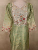 Soft Pistachio Green Floral Thread Embroidered Design Tissue Straight Cut Salwar Suit