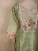 Soft Pistachio Green Floral Thread Embroidered Design Tissue Straight Cut Salwar Suit