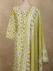 Soft Pistachio Green Ikat Printed Design Cotton Salwar Suit with Dupatta