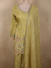 Soft Pistachio Lime Green Floral Sequins and Beads Embroidered Design Satin Palazzo Suit with Dupatta