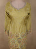 Soft Pistachio Lime Green Floral Sequins and Beads Embroidered Design Satin Palazzo Suit with Dupatta