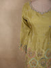 Soft Pistachio Lime Green Floral Sequins and Beads Embroidered Design Satin Palazzo Suit with Dupatta