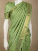 Soft Pistachio Pastel Green Mini Checked and Paisley Butta Zari Woven Design Pure Kanchipuram Silk Saree with Zari Border