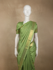 Soft Pistachio Pastel Green Mini Checked and Paisley Butta Zari Woven Design Pure Kanchipuram Silk Saree with Zari Border