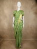 Soft Pistachio Pastel Green Mini Checked and Paisley Butta Zari Woven Design Pure Kanchipuram Silk Saree with Zari Border