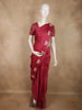 Soft Raspberry Rose Pink Floral Butta Zari Woven Design Semi Banarasi Saree with Animal Motif Border