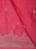 Soft Raspberry Rose Pink Floral Butta Zari Woven Design Semi Banarasi Saree with Zari Border