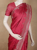 Soft Raspberry Rose Pink Floral Butta Zari Woven Design Semi Banarasi Saree with Zari Border