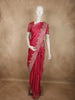 Soft Raspberry Rose Pink Floral Butta Zari Woven Design Semi Banarasi Saree with Zari Border