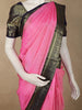 Soft Rose Pink Butta Zari Woven Design Pure Kanchipuram Silk Saree with Contrast Zari Border