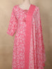 Soft Rose Pink Floral Printed Design Cotton Straight Cut Salwar Suit with Dupatta