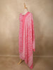 Soft Rose Pink Floral Printed Design Cotton Straight Cut Salwar Suit with Dupatta