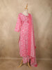 Soft Rose Pink Floral Printed Design Cotton Straight Cut Salwar Suit with Dupatta
