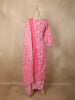 Soft Rose Pink Floral Printed Design Cotton Straight Cut Salwar Suit with Dupatta