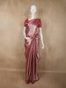 Soft Rose Pink Geometric Zari Woven Design Tissue Designer Saree with Sequins Border