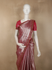 Soft Rose Pink Geometric Zari Woven Design Tissue Designer Saree with Sequins Border