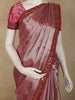 Soft Rose Pink Geometric Zari Woven Design Tissue Designer Saree with Sequins Border