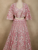 Soft Rose Pink Heavy Sequins and Beads Embroidered Design Net Bridal Lehenga with Jacket
