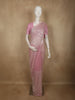 Soft Rose Pink Heavy Sequins and Beads Embroidered Design Net Designer Saree with Designer Border