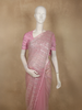 Soft Rose Pink Heavy Sequins and Beads Embroidered Design Net Designer Saree with Designer Border