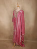 Soft Rosewood Pink Beads and Mirror Embroidered Design Organza Sharara Suit With Dupatta