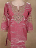 Soft Rosewood Pink Beads and Mirror Embroidered Design Organza Sharara Suit With Dupatta