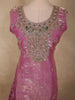 Soft Rosewood Pink Floral Beads Embroidered Design Organza Palazzo Suit with Dupatta