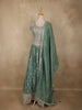 Soft Sage Green Beads Embroidered Design Banarasi Lehenga with Dupatta