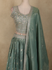 Soft Sage Green Beads Embroidered Design Banarasi Lehenga with Dupatta