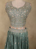 Soft Sage Green Beads Embroidered Design Banarasi Lehenga with Dupatta