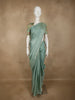 Soft Sage Green Butta Woven Design Soft Tissue Saree with Scalloped Border