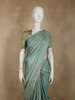 Soft Sage Green Butta Woven Design Soft Tissue Saree with Scalloped Border