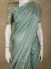 Soft Sage Green Butta Woven Design Soft Tissue Saree with Scalloped Border