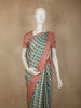 Soft Sage Green Checked Zari Woven Design Pure Kanchipuram Silk Saree with Contrast Border