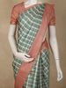 Soft Sage Green Checked Zari Woven Design Pure Kanchipuram Silk Saree with Contrast Border