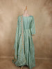 Soft Sage Green Floral Beads Embroidered Design Organza Gown with Dupatta